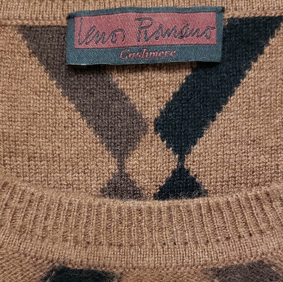 SOLD Cashmere LENOR ROMANO Diamond Pattern Sweater - Picture 5 of 6
